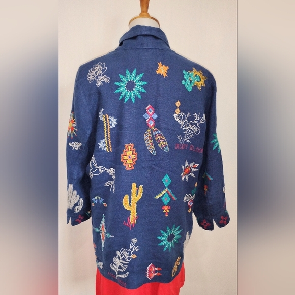 STAR GAZER EMBROIDERED LINEN JACKET - Picture 3 of 13